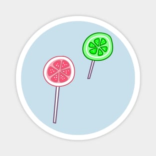 Pink Lemon and Lime Lollipops Magnet